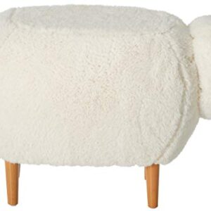 Christopher Knight Home Pearcy Furry Sheep Ottoman, White