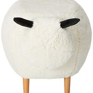 Christopher Knight Home Pearcy Furry Sheep Ottoman, White