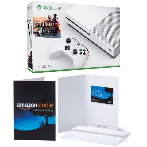 Xbox One S 500GB Console - Battlefield 1 Bundle + $50 Amazon Gift Card