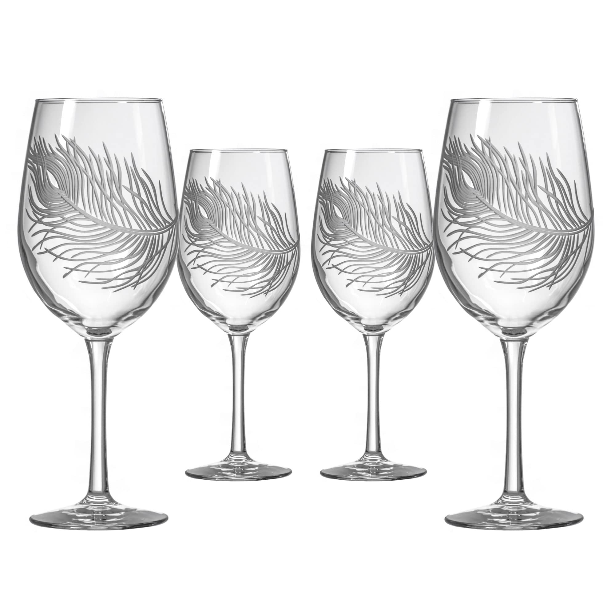 Rolf Glass Peacock White Wine Glass (Set of 4), 12 oz, Clear