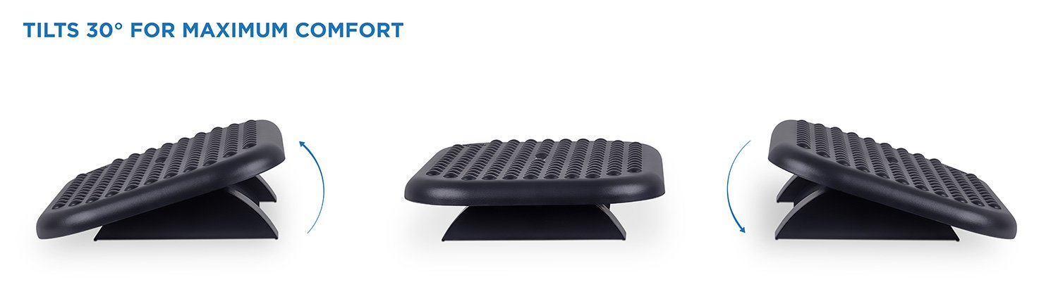 Mount-It! Ergonomic Foot Rest Under Desk | Adjustable Tilt Footrest with Textured Massage Surface | Work Footstool Under Office Desk Foot Support - Black