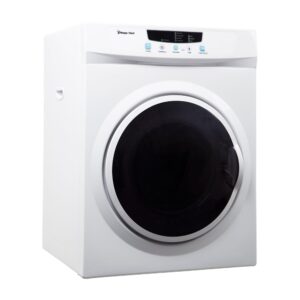 magic chef compact laundry dryer machine, portable dryer for small spaces, 3.5 cubic feet, white