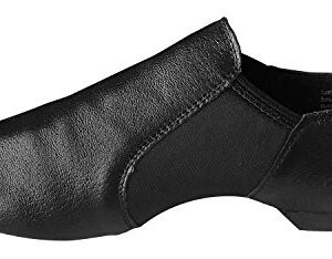 Danz Plus Slip On Leather Jazz Shoes Adult & Child (US 5 Adult, Black)