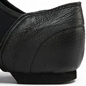 Danz Plus Slip On Leather Jazz Shoes Adult & Child (US 5 Adult, Black)