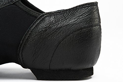 Danz Plus Slip On Leather Jazz Shoes Adult & Child (US 5 Adult, Black)