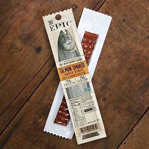 EPIC Smoked Salmon Strips, Wild Caught, Paleo Friendly, 20 ct, 0.8oz Strips