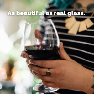 Unbreakable Red Wine Glasses with Stem 22oz Set of 4, Shatterproof Tritan Plastic Stemmed Outdoor Glasses, Reusable & Dishwasher Safe, Hot Tub, Travel, Camping, Beach & Pool Wine Glasses