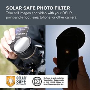 Celestron – 3-Pc EclipSmart Safe Solar Observing & Imaging Kit – Meets ISO 12312-2:2015(E) Standards – Premium Solar Safe Filter Technology – Includes Eclipse Glasses + Photo Filter + Eclipse Book