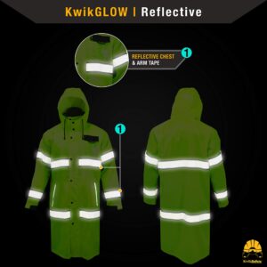 KwikSafety - Charlotte, NC - TORRENT High Visibility Rain Gear - Class 3 ANSI OSHA Reflective Weather Proof Hi Vis Trench Safety Jacket/Large
