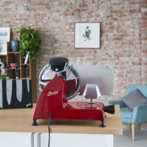 Berkel Red Line 250 Electric Food Slicer, Red, 10 inch Blade, Adjustable Thickness, Kitchen Appliance for Home Use