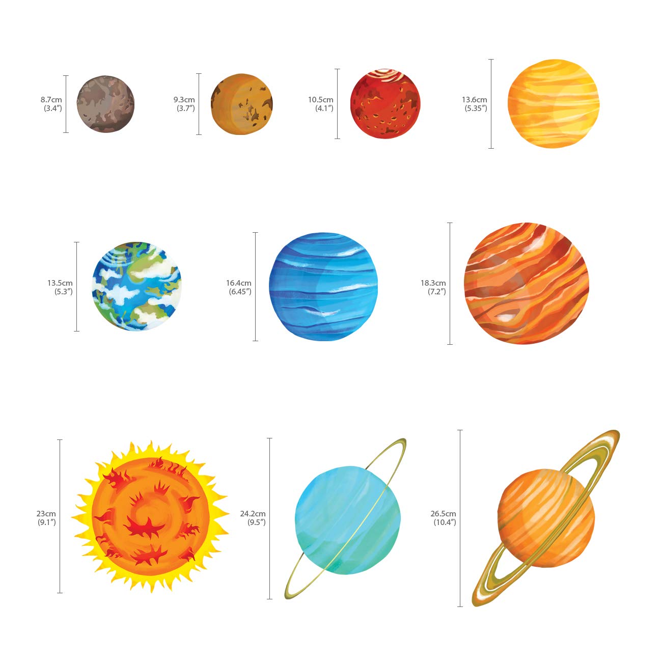 DECOWALL DS9-1501S The Solar System Kids Wall Stickers Wall Decals Peel and Stick Removable Wall Stickers for Kids Nursery Bedroom Living Room (Medium) d?cor