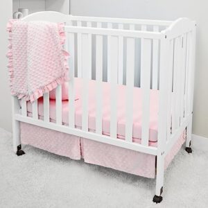 american baby company heavenly soft minky dot 3-piece mini/portable crib bedding set, pink, for girls