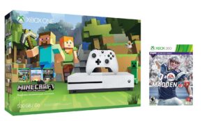 xbox one s console bundle 2 items:xbox one s 500gb console - minecraft bundle,madden nfl 17 game disc