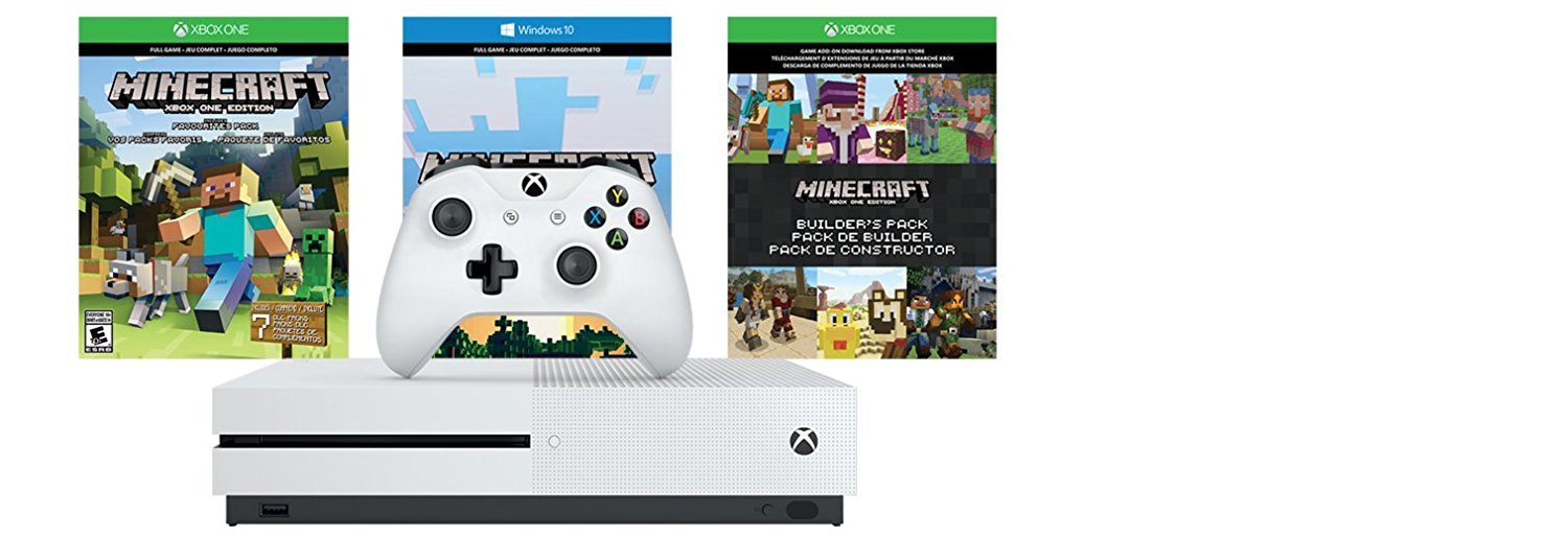 Xbox one S Console Bundle 2 items:Xbox One S 500GB Console - Minecraft Bundle,Madden NFL 17 Game Disc