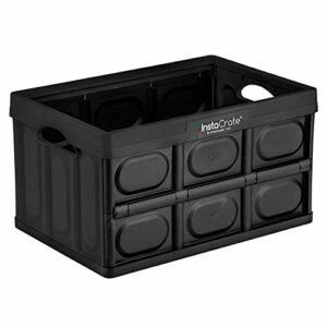 3-pack instacrate collapsible 12-gallon storage bin for easy storage (black)
