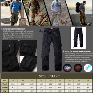 AKARMY Men's Casual Cargo Pants Military Army Camo Pants Combat Work Pants with 8 Pockets(No Belt) Battlefield Camo 32