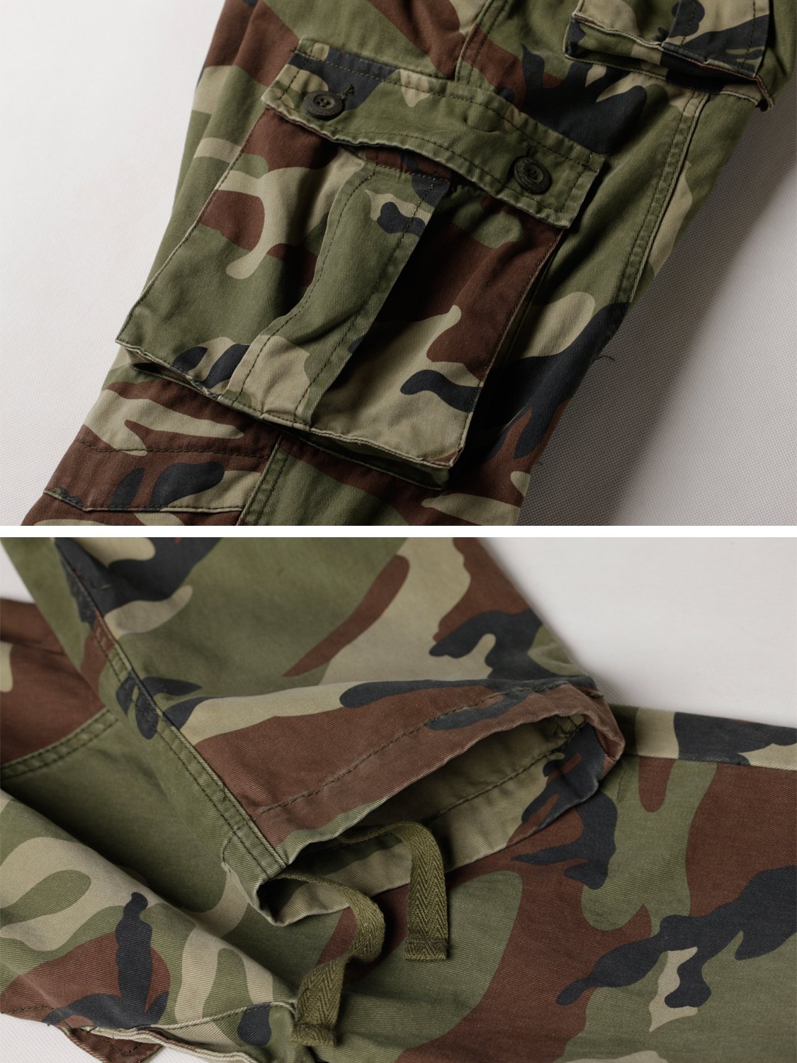 AKARMY Men's Casual Cargo Pants Military Army Camo Pants Combat Work Pants with 8 Pockets(No Belt) Battlefield Camo 32