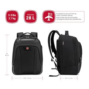 SWISSGEAR Carry-On Backpack with Quick Access Laptop Section - Fits laptops up to 17.3-Inch and Tablets - Black (SWA2328BD), Black, under-seat, Laptop