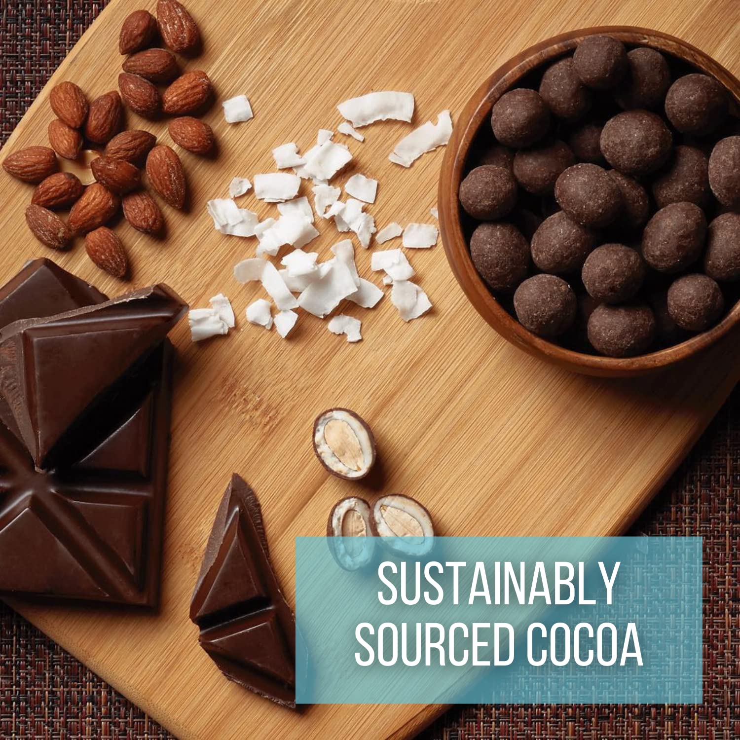 Edward Marc Chocolatier Coconut Almonds Dark Chocolate 32 oz. (1 bag of 32 oz.)