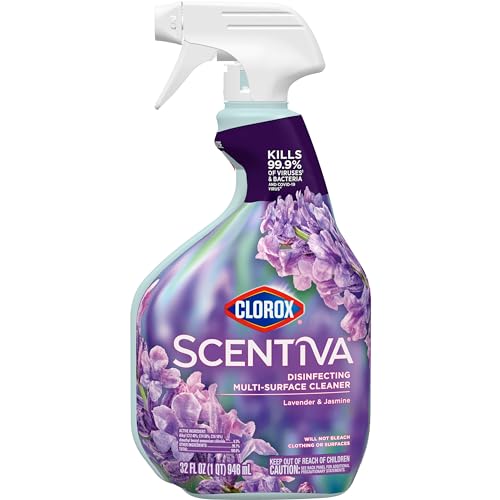 Clorox Scentiva Disinfecting Multi-Surface Cleaner, Lavender and Jasmine, 32 Fl Oz (Pack May Vary)