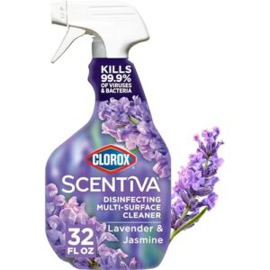 clorox scentiva disinfecting multi-surface cleaner, lavender and jasmine, 32 fl oz (pack may vary)