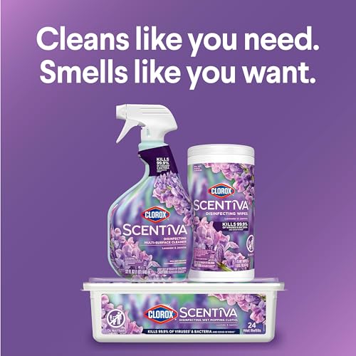 Clorox Scentiva Disinfecting Multi-Surface Cleaner, Lavender and Jasmine, 32 Fl Oz (Pack May Vary)