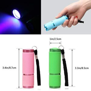 Coolrunner 3pcs LED Flashlight, Small Glow Flashlights with 9 LED Lights, Portable Light Nail Dryer for Nail Gel (MIXCOLOR)