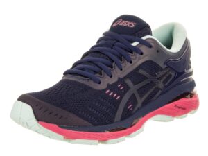 asics women's womens gel-kayano 24 lite-show athletic shoe, indigo blue/black/reflective, 6 medium us