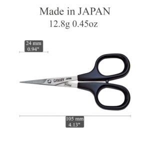 CANARY Mini Paper Art Scissors 4", Japanese Detail Scissors for Collage, Paper Cutouts, Paper Cut Art, Made in JAPAN