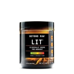 beyond raw lit - gummy worm, net wt 14.9 oz (423g)