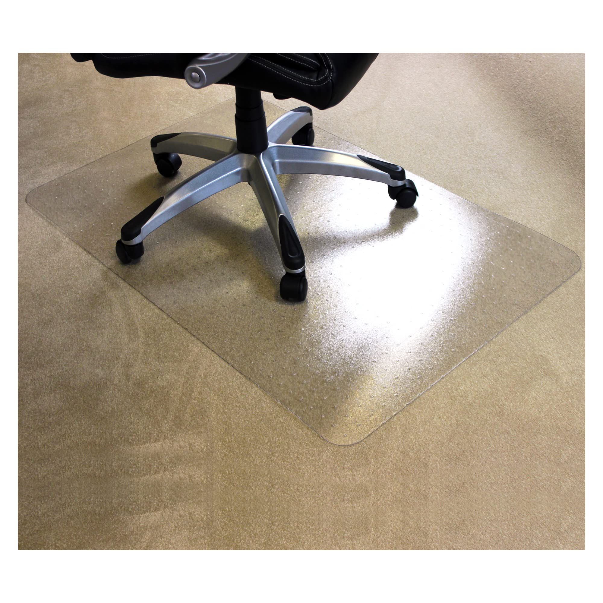Marvelux Enhanced Polymer Eco-Friendly Office Chair Mat for Low and Standard Pile Carpeted Floors 48" x 60" | Rectangular Carpet Protector, Transparent | Multiple Sizes