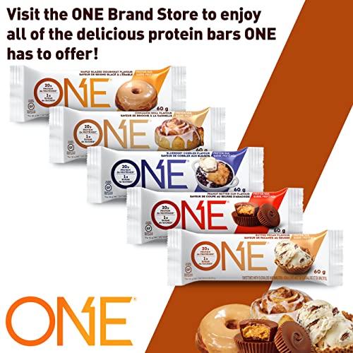 ONE Protein Bars, Maple Glazed Doughnut, Gluten-Free Protein Bar with 20g Protein and only 1g Sugar, Snacking for High Protein Diets, 2.12 Ounce (12 Pack)