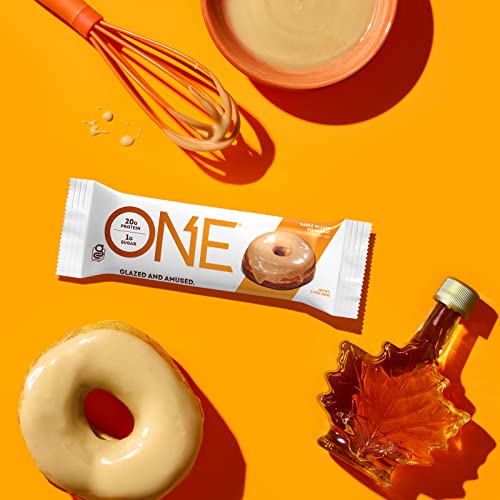 ONE Protein Bars, Maple Glazed Doughnut, Gluten-Free Protein Bar with 20g Protein and only 1g Sugar, Snacking for High Protein Diets, 2.12 Ounce (12 Pack)