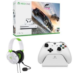 xbox one s 1tb console - forza horizon 3 bundle + turtle beach recon 50x white stereo gaming headset + controller gear white controller stand v2.0