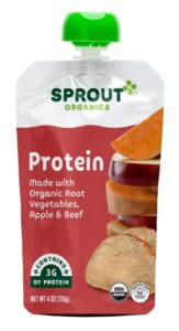 sprout organics root vegetables with beef, 4 oz pouch