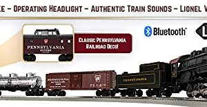 Lionel Pennsylvania Flyer LionChief 0-8-0 Freight Set with Bluetooth Capability, Electric O Gauge Model Train Set with Remote