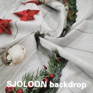 SJOLOON Christmas Backdrop Balls White Wood Floor Photography Backdrop Christmas Backdrops for Photography Photo Backdrops Studio Background 10383(5x7FT)