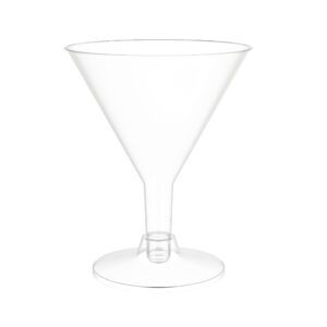 Plastic Martini Glasses - 60 Pack 5 Oz. - Crystal Clear Disposable Martini Glasses With Stem - Cocktail Glasses - Ideal For Weddings, Birthdays, And Parties - Perfect For Appetizers And Desserts
