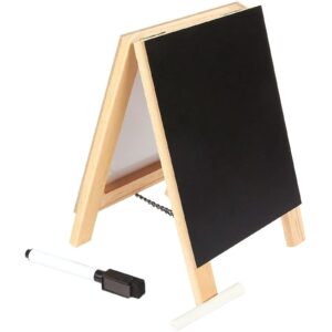 juvale small double sided easel, black chalkboard & white dry erase boards (5.5 x 7.8 x 1 in)