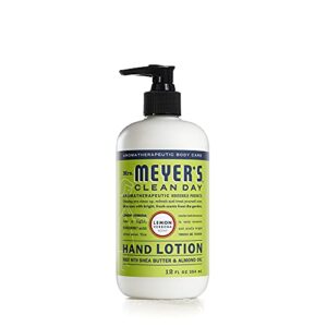 mrs. meyer's clean day hand lotion, long-lasting, non-greasy moisturizer, cruelty free formula, lemon verbena scent, 12 oz