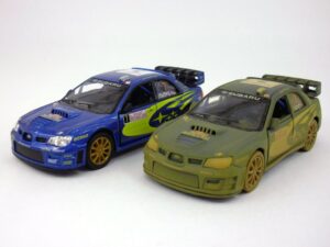 kinsmart 2007 impreza wrc 5" 1/36 scale die cast metal model toy raly car setof2 clean and dirty version