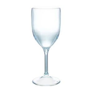LINDEN SWEDEN - Set of 4 Wine Stem Glasses - Made in Sweden - BPA Free - SAN Acrylic Outdoor Glasses - Unbreakable and Shatterproof - Dishwasher Safe - Transparent Aqua - 8 Ounces - 7 1/4” High