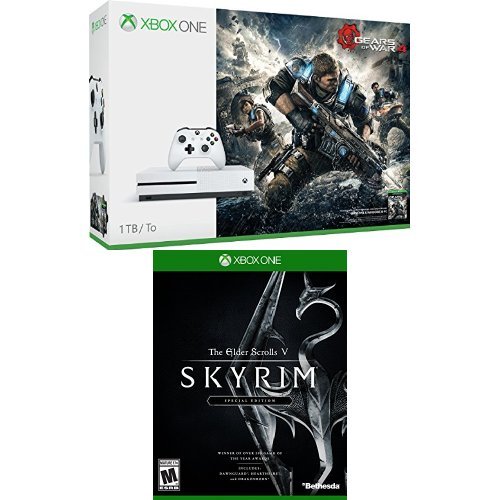 Xbox One S 1TB Console - Gears of War 4 Bundle + The Elder Scrolls V: Skyrim - Special Edition