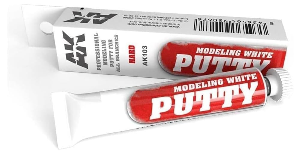 AK Interactive White Acrylic Modeling Hard Putty 20ml Tube