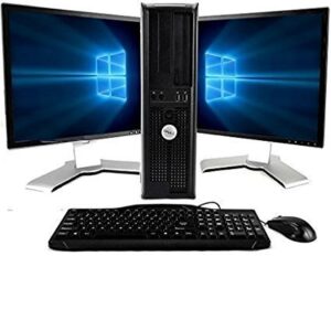 dell optiplex windows 10, core 2 duo 3.0ghz, 8gb, 1tb, with dual 19in lcd monitors (brands may vary) (renewed)']