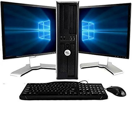 DELL Optiplex Windows 10, Core 2 Duo 3.0GHz, 8GB, 1TB, with Dual 19in LCD Monitors (Brands may vary) (Renewed)']