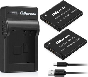 oaproda 2 pack nb-11l battery and usb charger for canon powershot elph 180, elph 360, elph 190, elph 110, elph 130, elph 135 is, elph 150 is, sx420 is, sx410 is, sx400 is, a4000 is