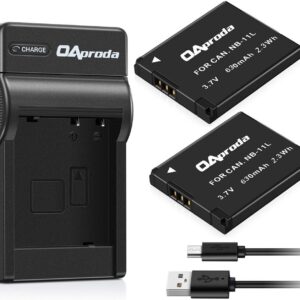 OAproda 2 Pack NB-11L Battery and USB Charger for Canon PowerShot ELph 180, Elph 360, ELph 190, Elph 110, Elph 130, Elph 135 is, Elph 150 is, SX420 is, SX410 is, SX400 is, A4000 is