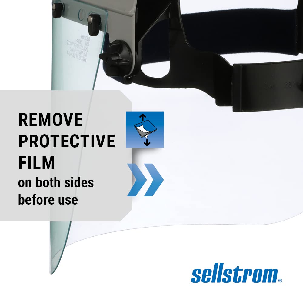 Sellstrom Advantage Series Face Shield - Clear Window with Standard Binding - Comfortable Ratcheting Headgear, ANSI Z87.1+ (S30120)