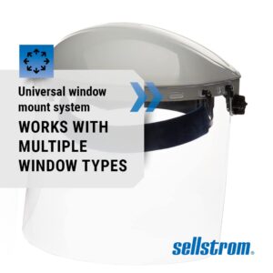 Sellstrom Advantage Series Face Shield - Clear Window with Standard Binding - Comfortable Ratcheting Headgear, ANSI Z87.1+ (S30120)